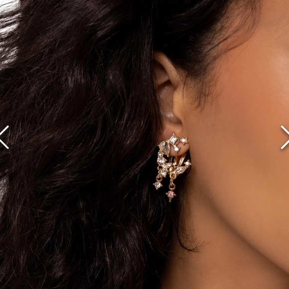 Clip-on Earrings Fantastical Fashion Gold Crescent π Moon NWT - Picture 3 of 4